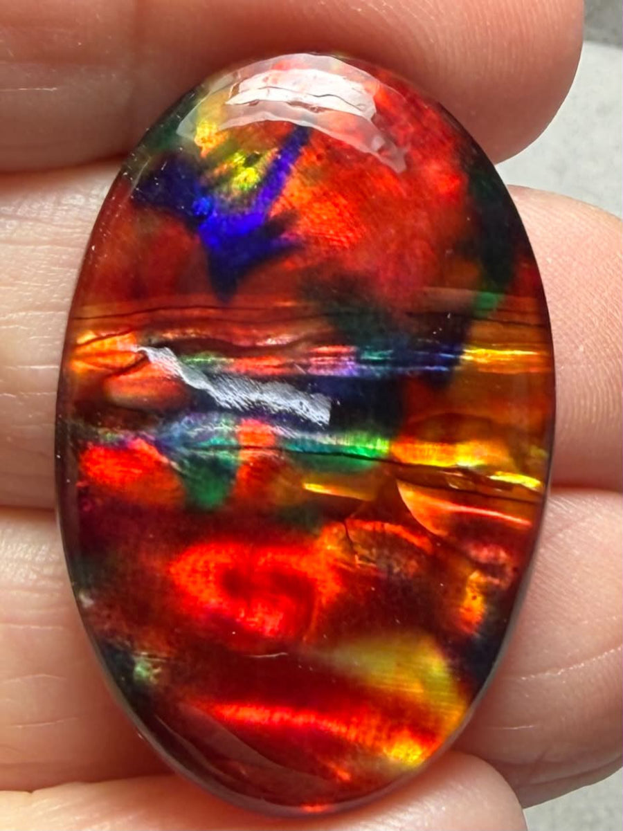 Oval 34x23mm Dichroic Glass Cabochon 56