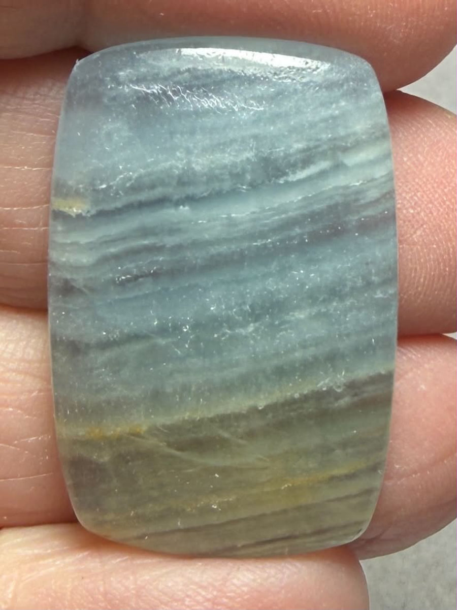 Rectangle 30x20mm Lemurian Aquatine Calcite Cabochon 27