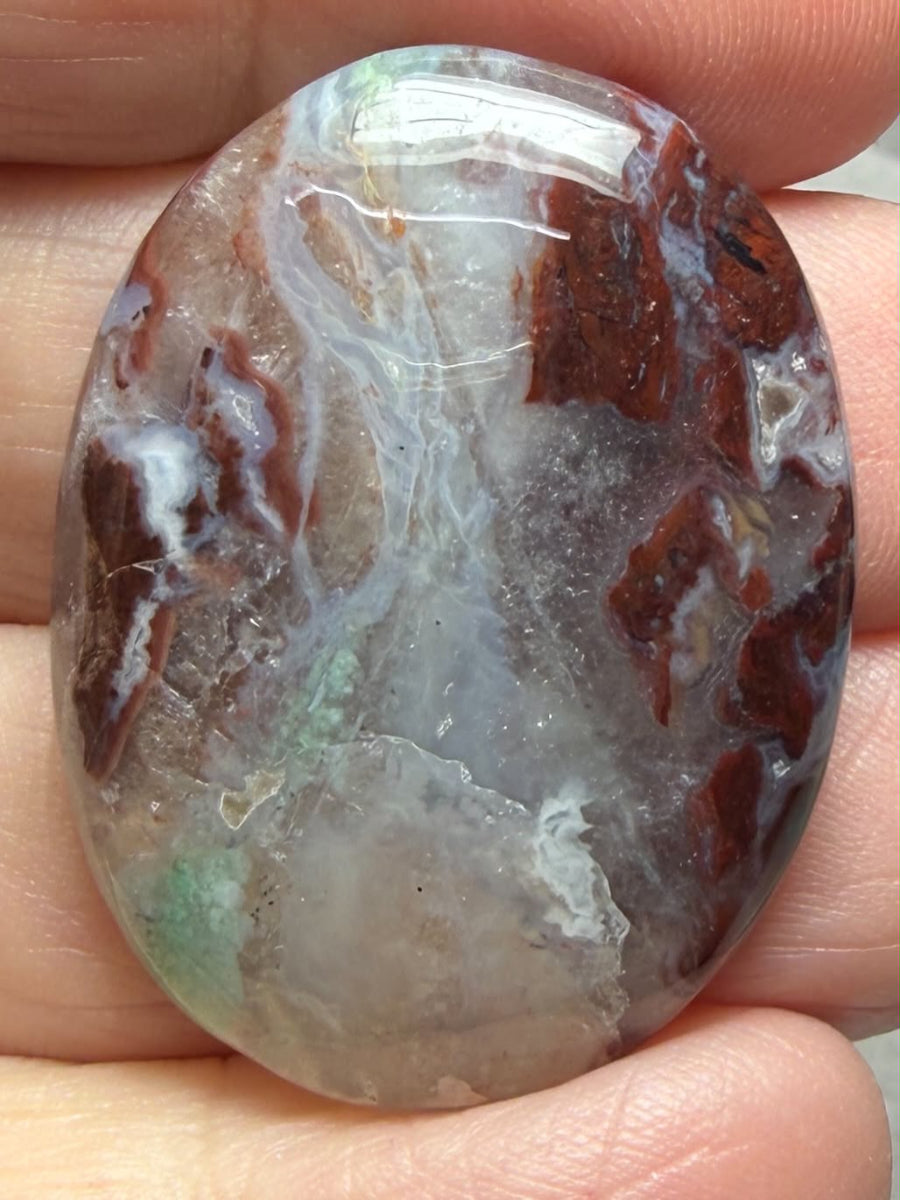 Oval 35x26mm Aqua Chalcedony Cabochon 37