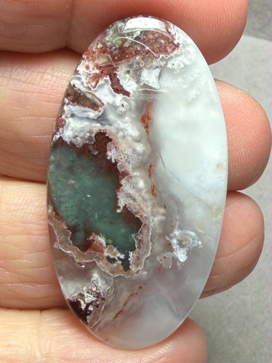 Oval 42x23mm Aqua Chalcedony Cabochon 40