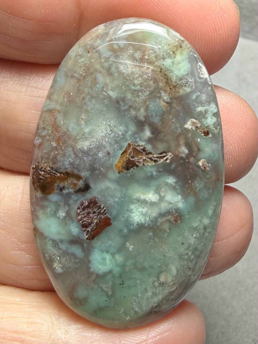 Oval 45x28mm Aqua Chalcedony Cabochon 43