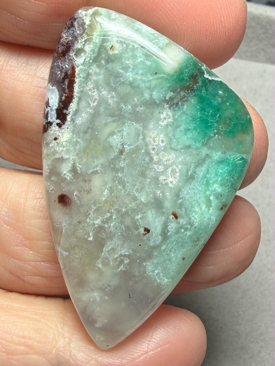 Freeform 49x29mm Aqua Chalcedony Cabochon 49