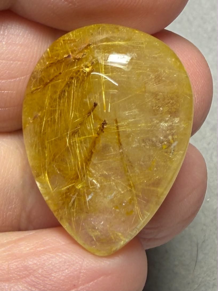 Teardrop 27x20mm Rutilated Quartz Cabochon 41