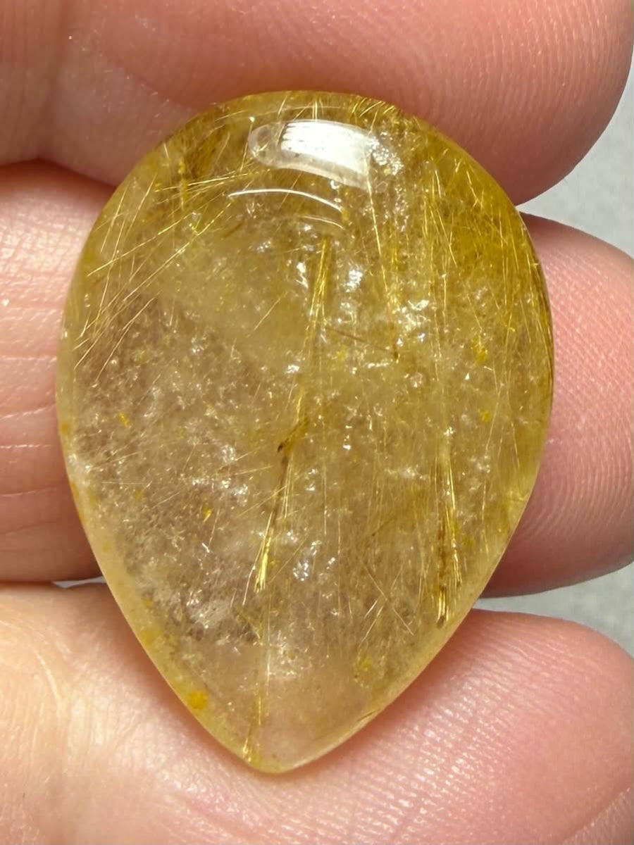 Teardrop 26x18mm Rutilated Quartz Cabochon 54