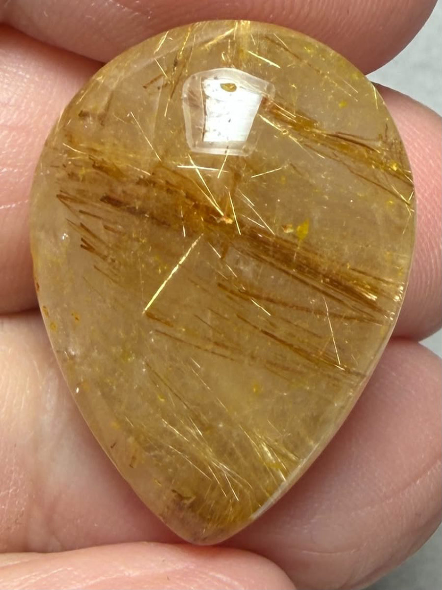 Teardrop 26x19mm Rutilated Quartz Cabochon 56