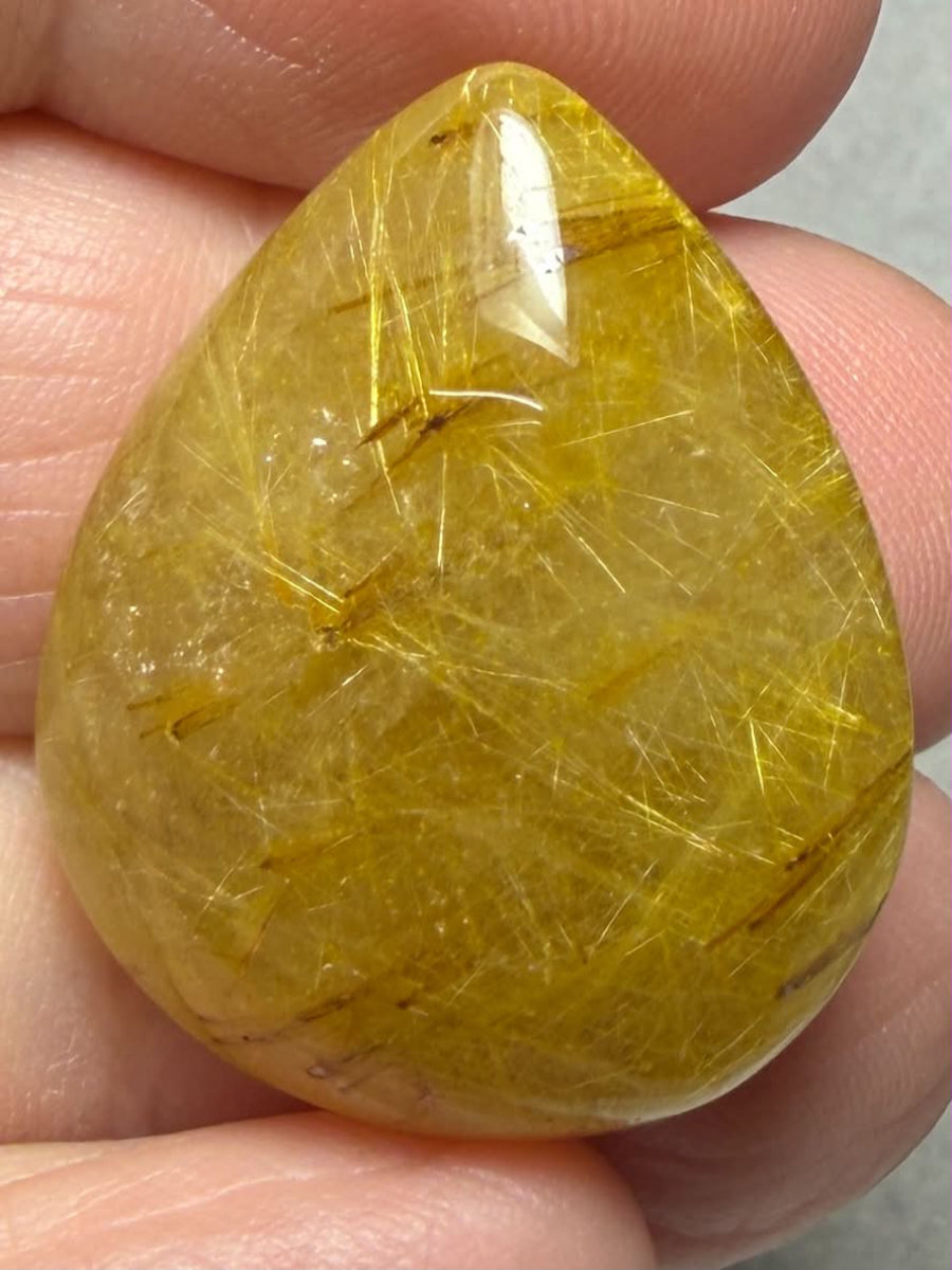 Teardrop 27x22mm Rutilated Quartz Cabochon 60