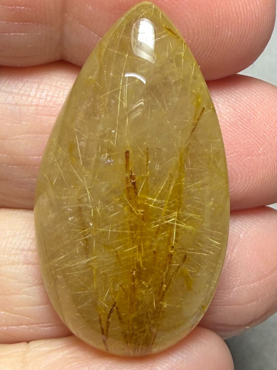 Teardrop 37x20mm Rutilated Quartz Cabochon 61