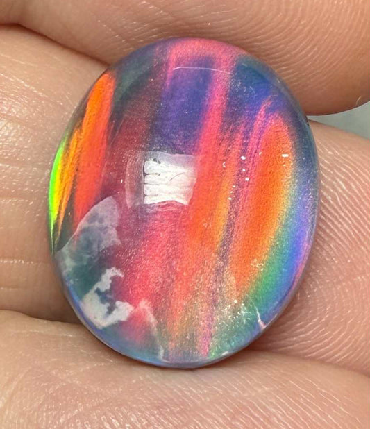 Oval 18x14mm Aurora Opal Cabochon 22