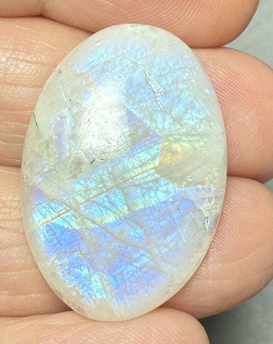 Oval 30x21mm Rainbow Moonstone Cabochon 11