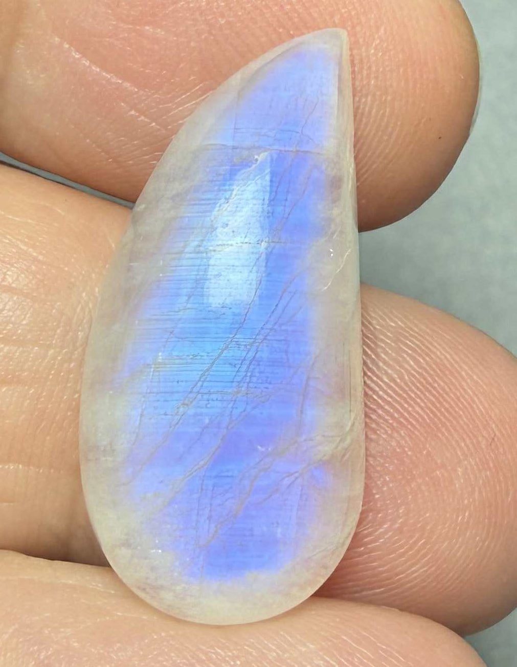 Freeform 27x13mm Rainbow Moonstone Cabochon 30