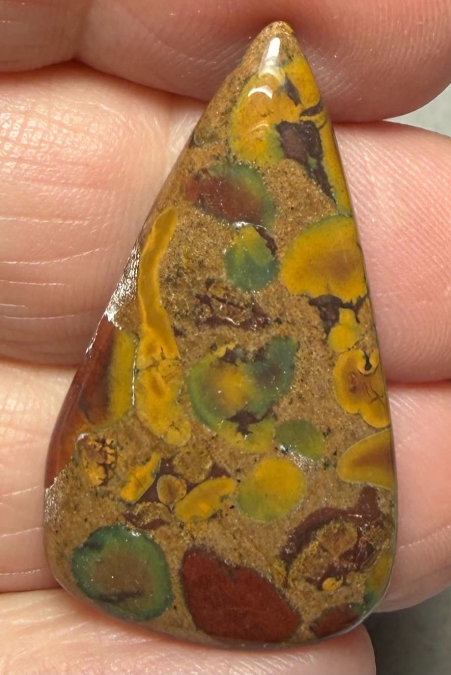 Teardrop 34x20mm Fruit Jasper Cabochon 32
