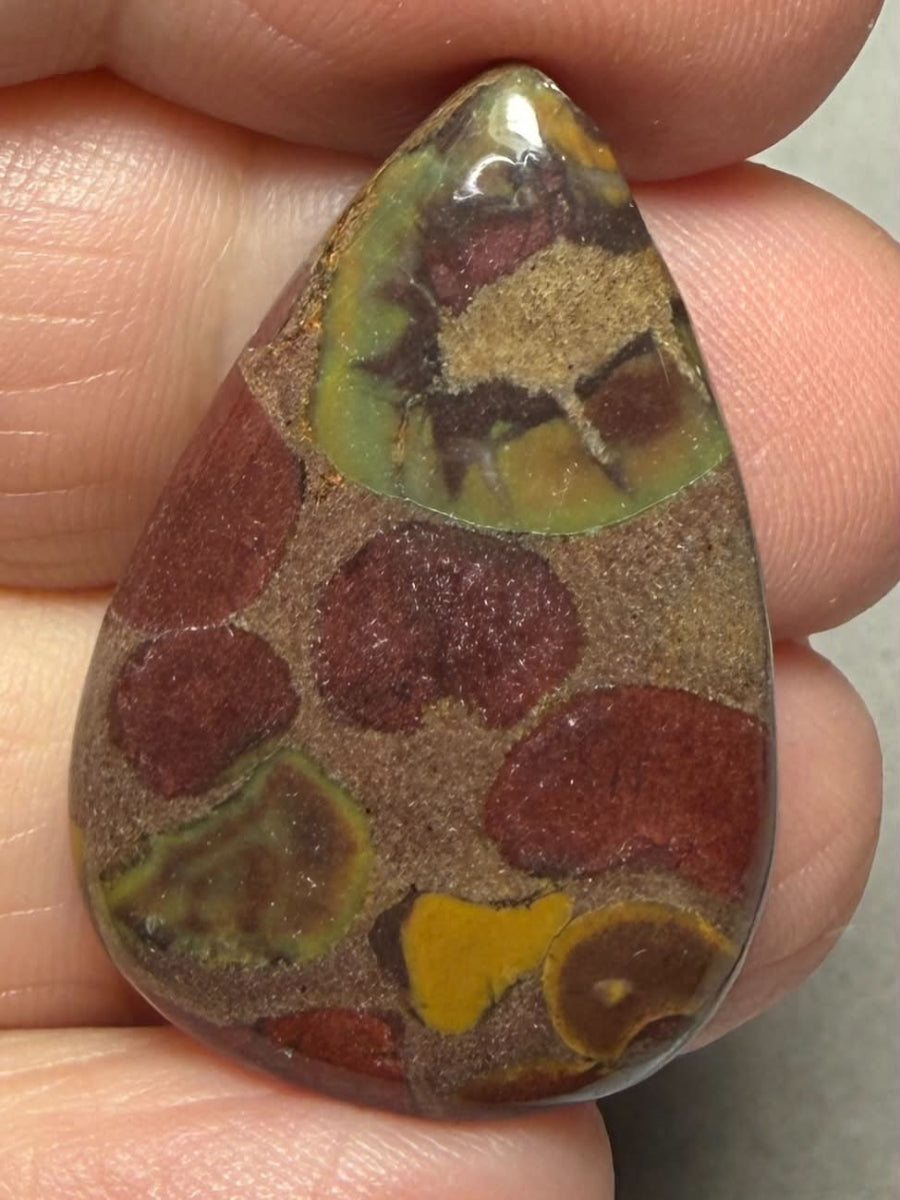 Teardrop 31x21mm Fruit Jasper Cabochon 38