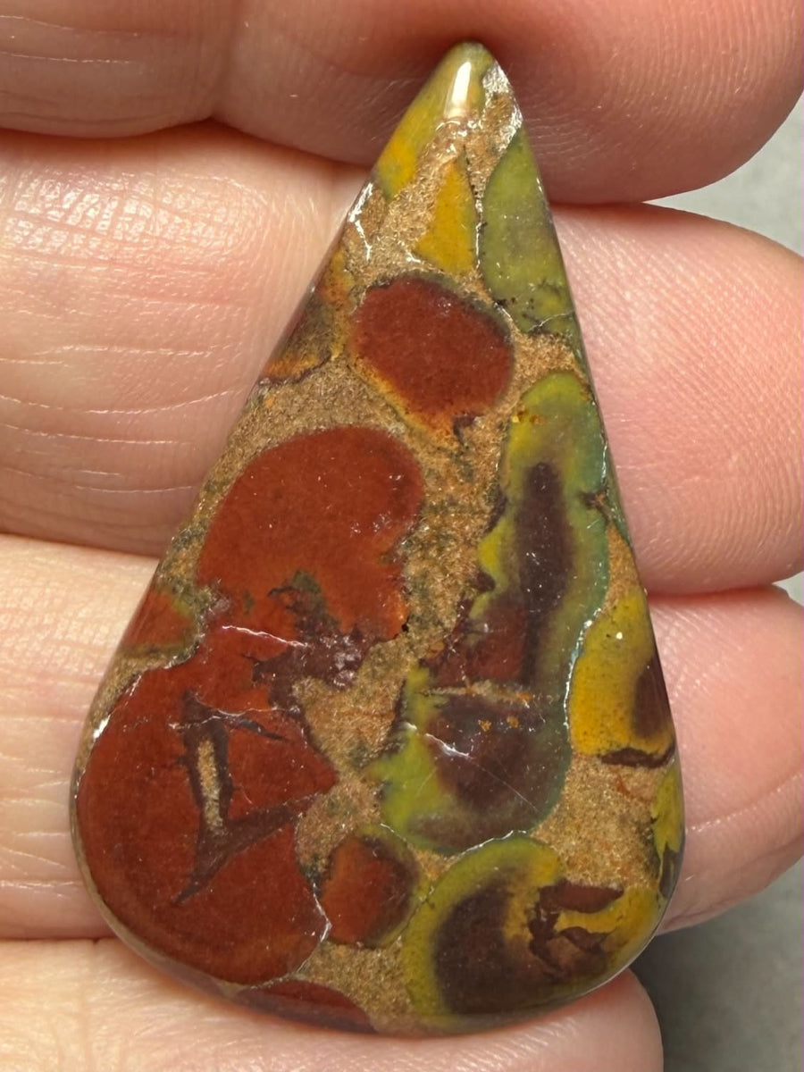 Teardrop 37x23mm Fruit Jasper Cabochon 48