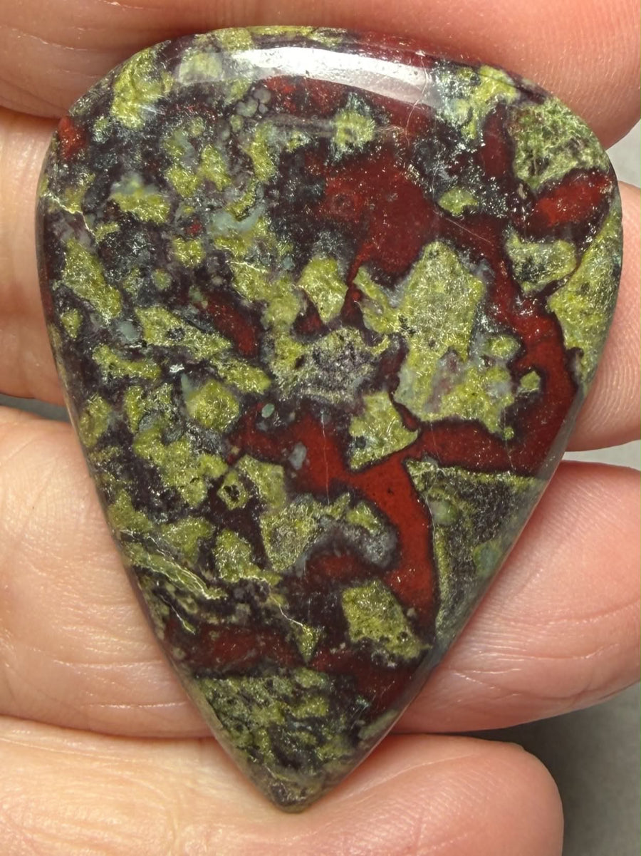 Teardrop 45x32mm Dragon Blood Jasper Cabochon 39