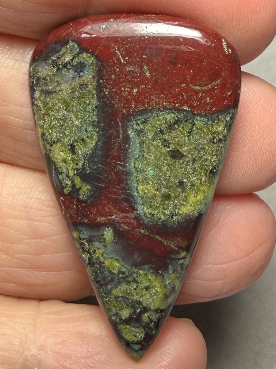Teardrop 42x25mm Dragon Blood Jasper Cabochon 46