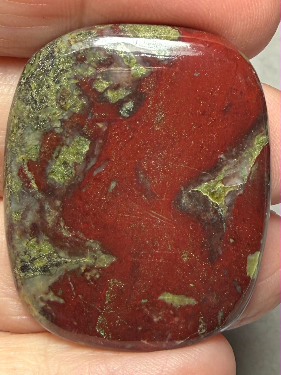 Rectangle 38x30mm Dragon Blood Jasper Cabochon 51