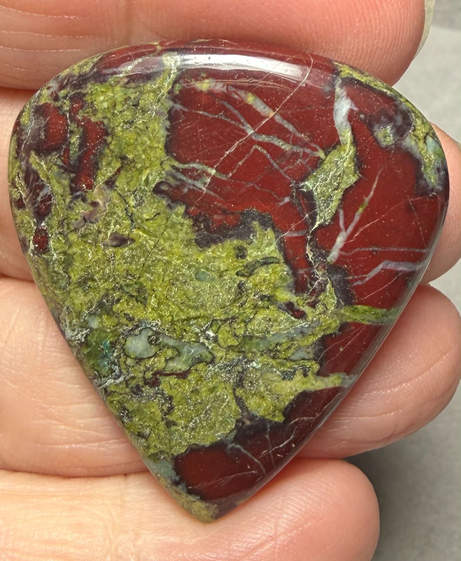 Teardrop 40x35mm Dragon Blood Jasper Cabochon 57