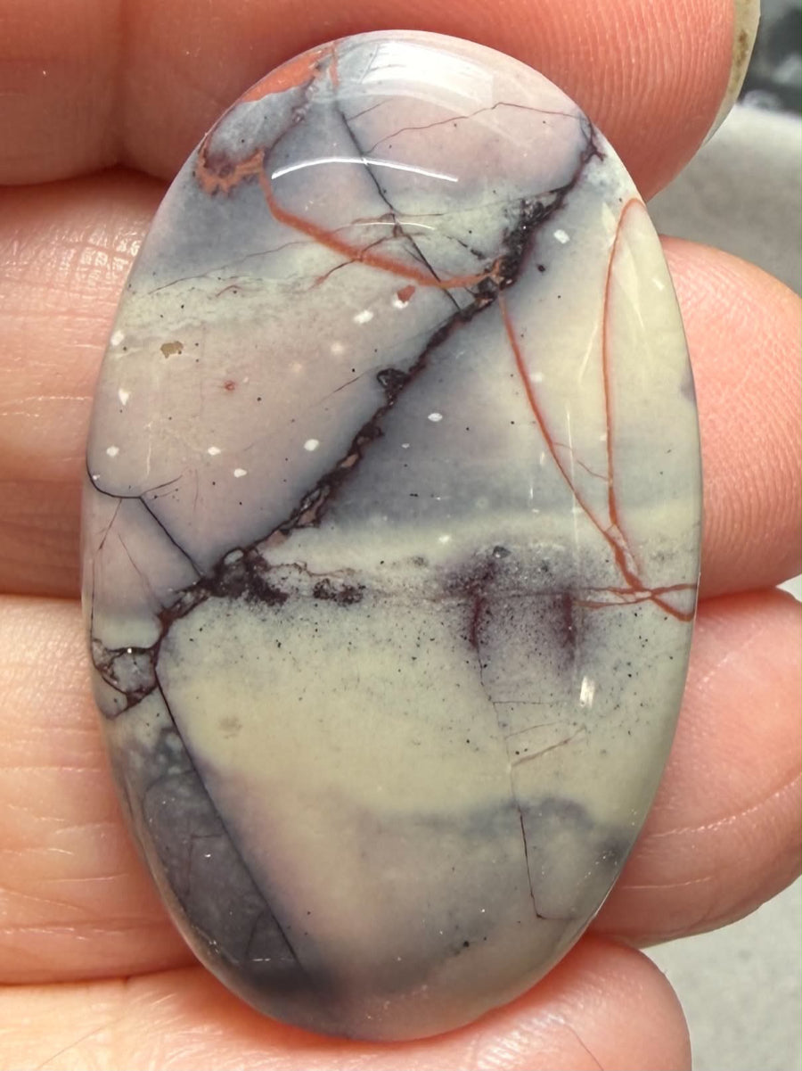 Oval 38x23mm Porcelain Jasper Cabochon 42