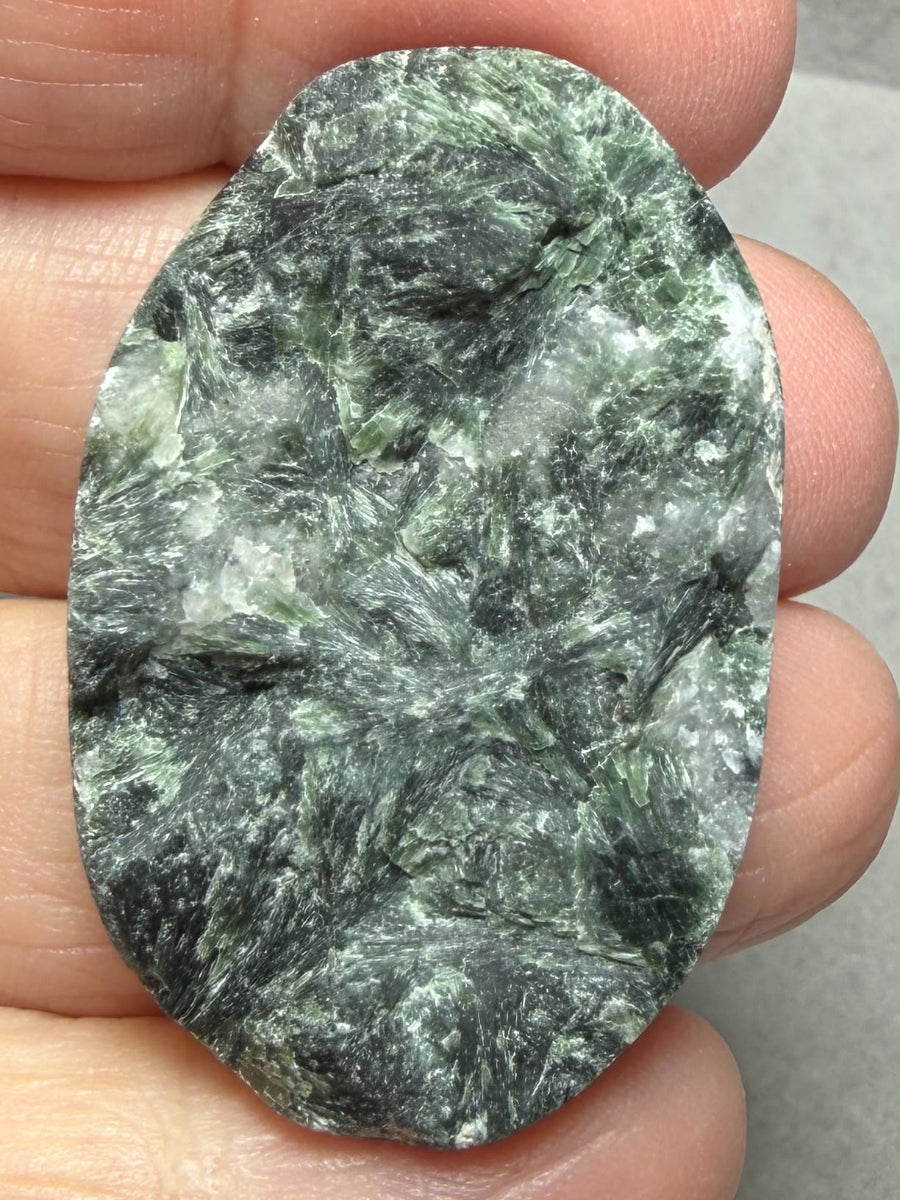 Oval 41x26mm Actinolite Cabochon 03