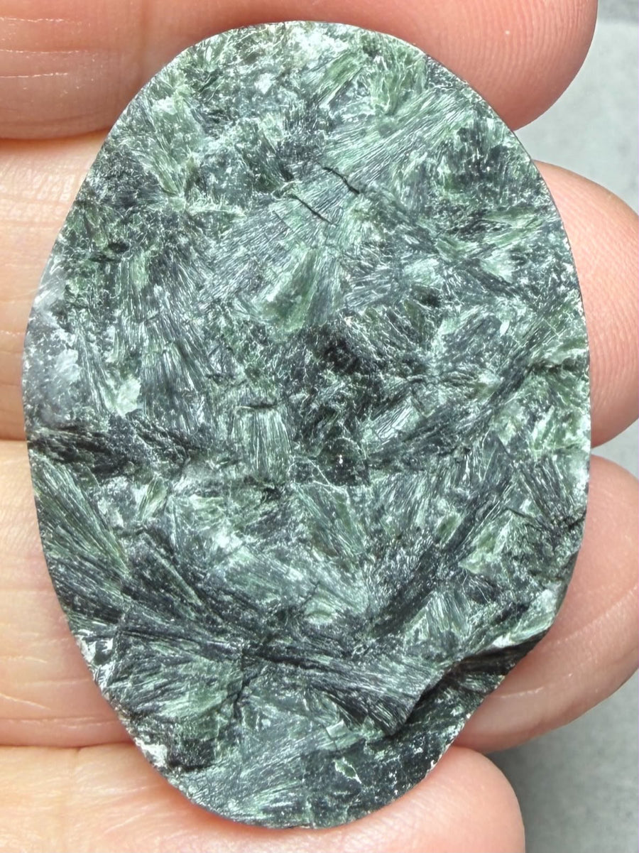 Oval 38x26mm Actinolite Cabochon 06
