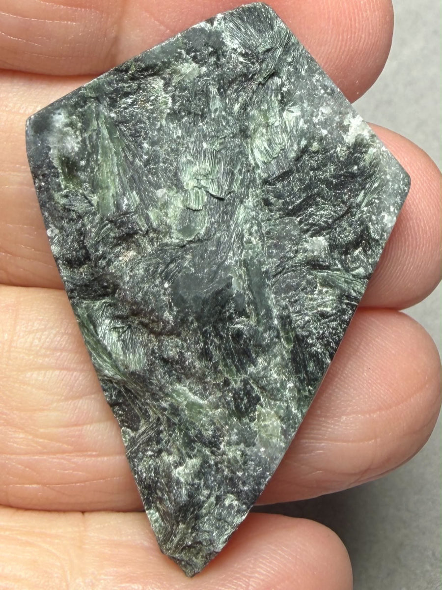 Freeform 44x29mm Actinolite Cabochon 09