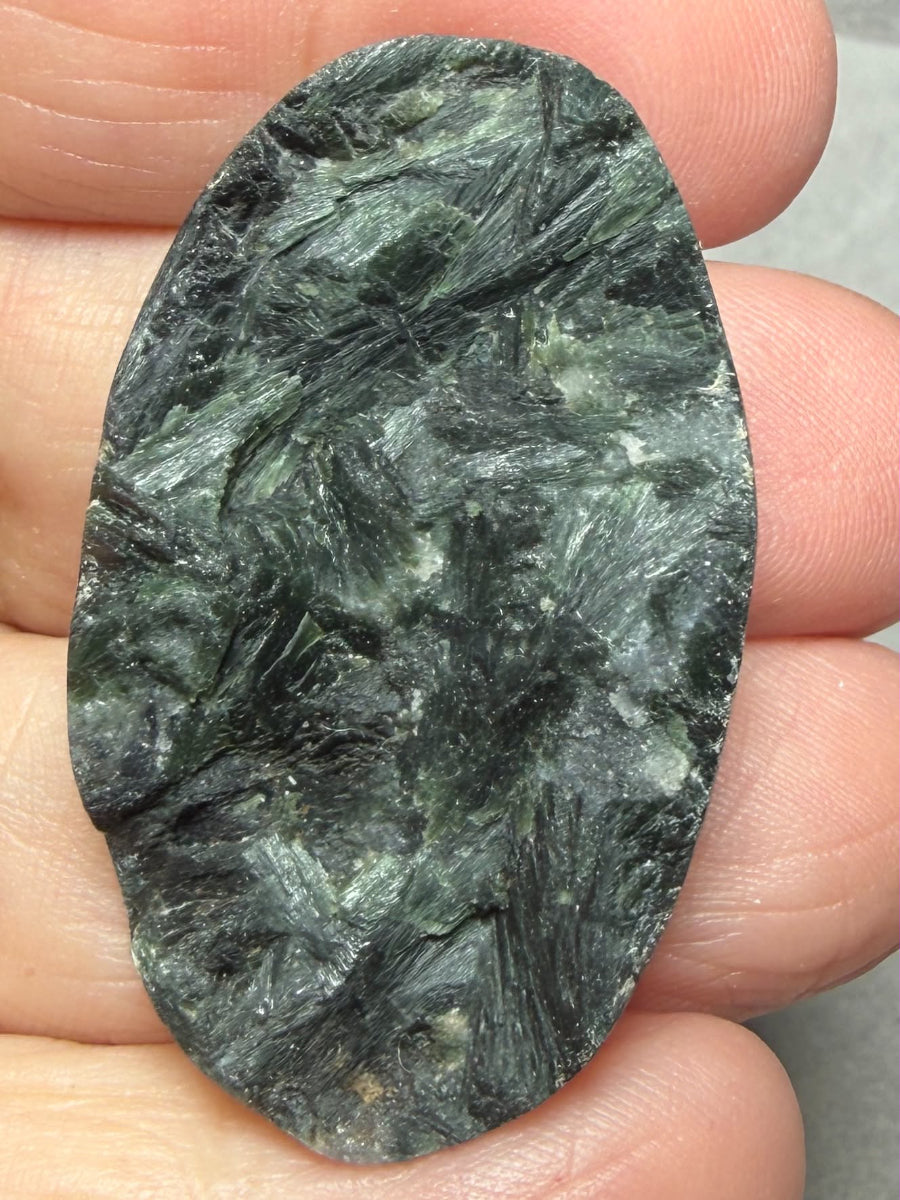 Oval 42x25mm Actinolite Cabochon 17