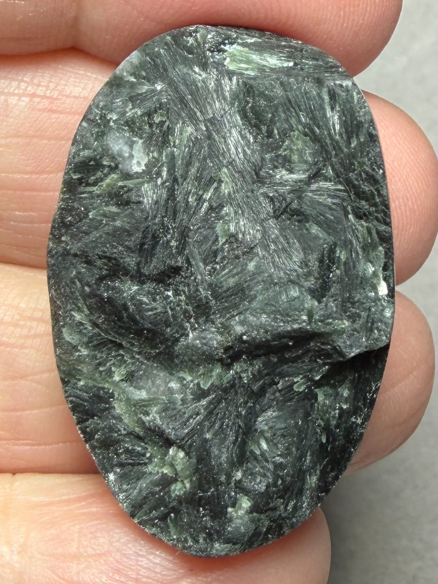 Oval 34x22mm Actinolite Cabochon 18