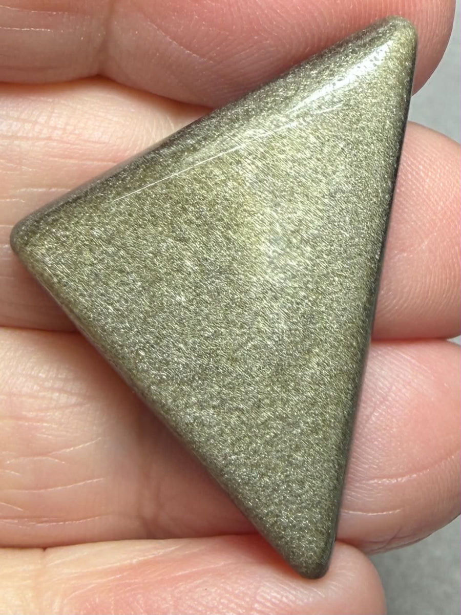 Triangle 36x23mm Gold Sheen Obsidian Cabochon 28