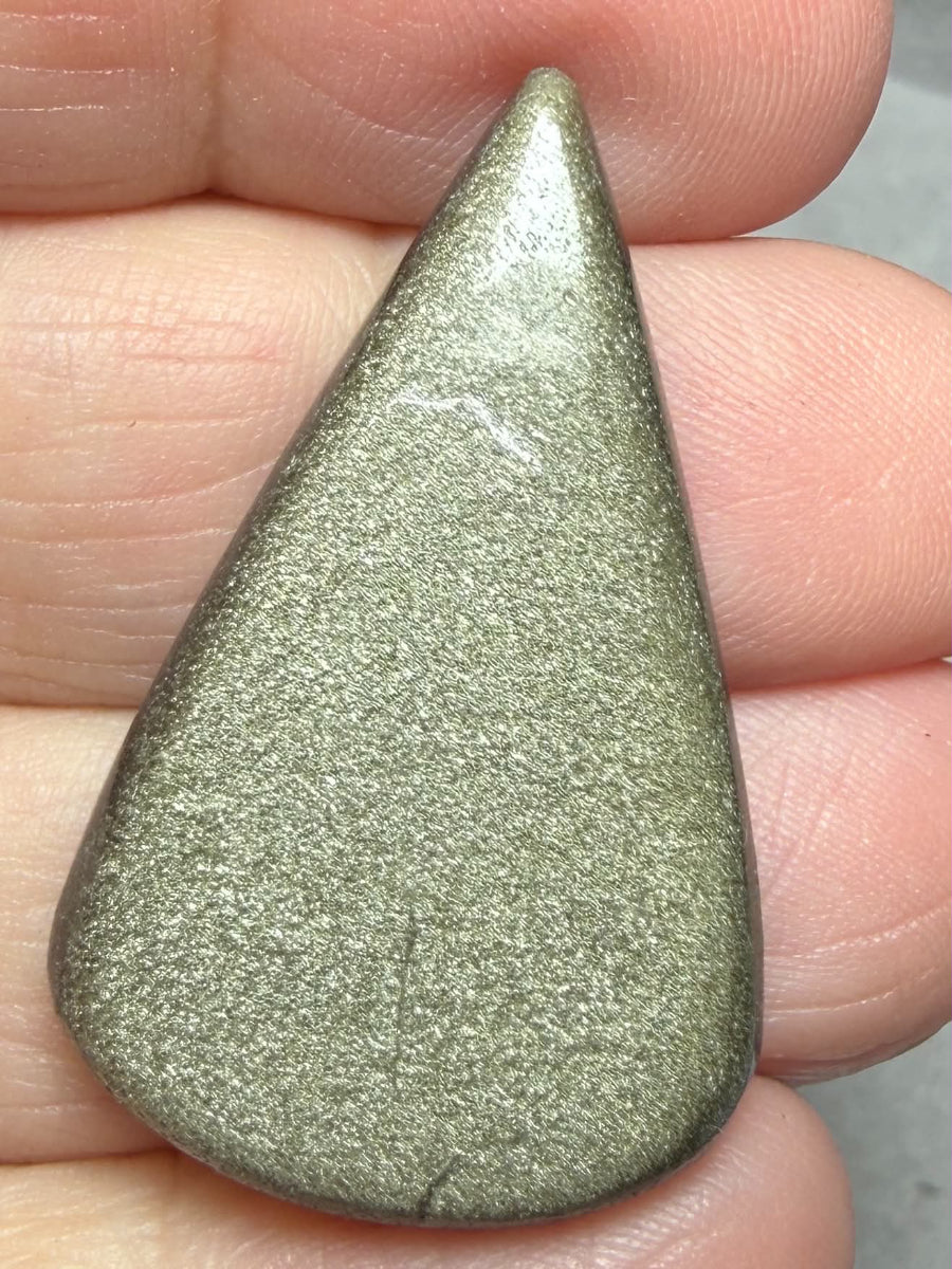 Teardrop 36x23mm Gold Sheen Obsidian Cabochon 30