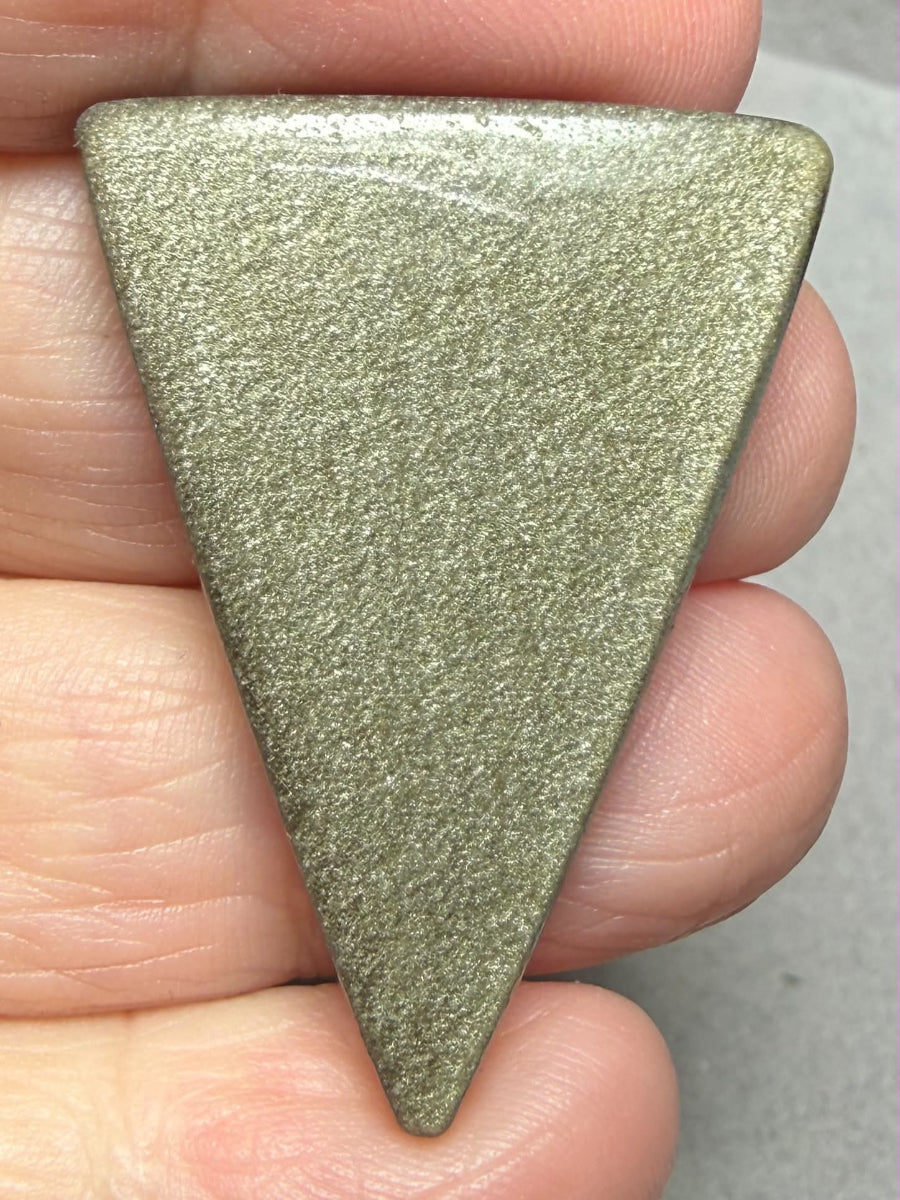 Triangle 39x29mm Gold Sheen Obsidian Cabochon 37