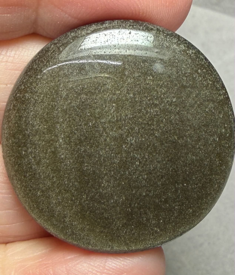 Round 32x32mm Gold Sheen Obsidian Cabochon 38