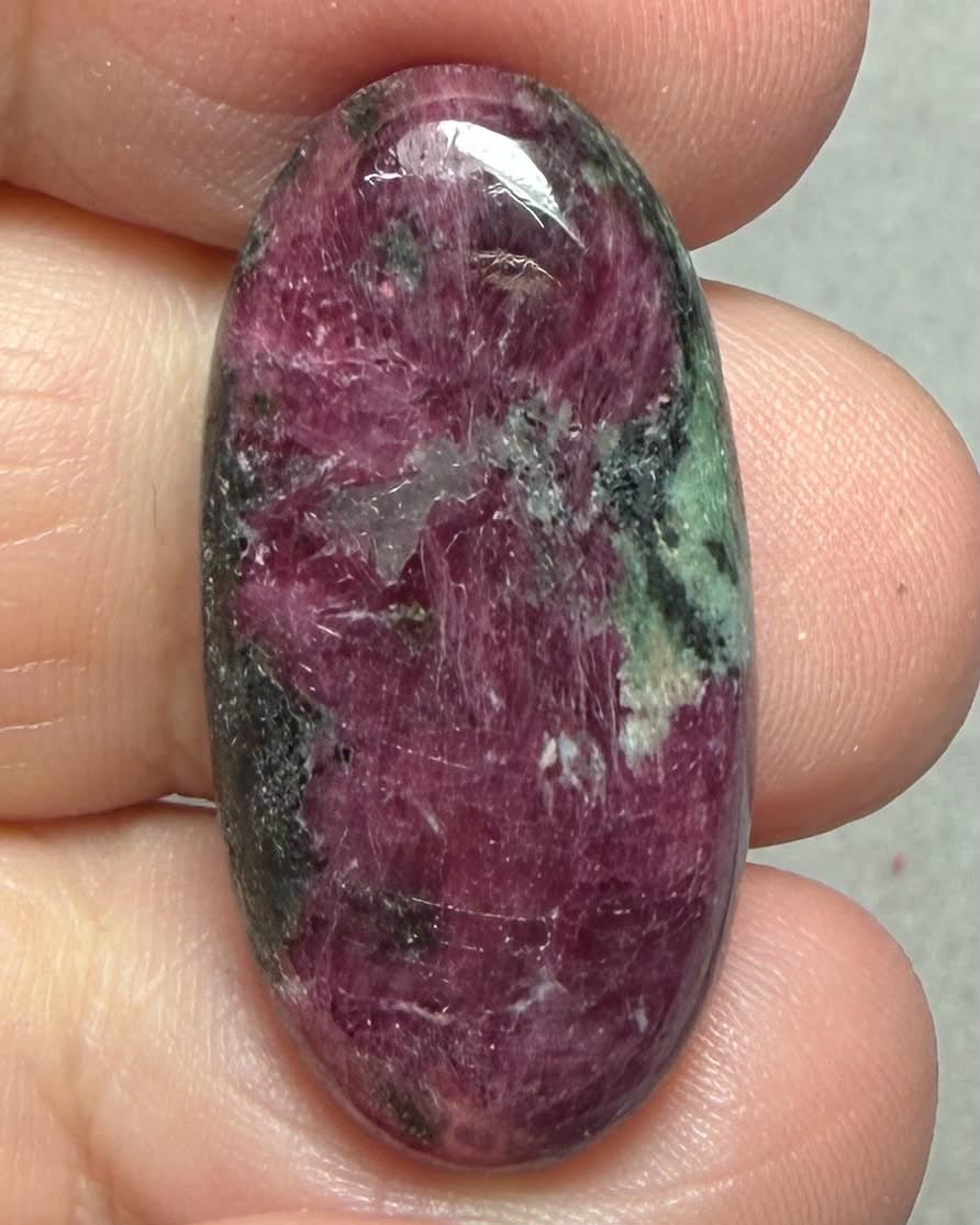 Oval 30x15mm Ruby Zoisite Cabochon 56
