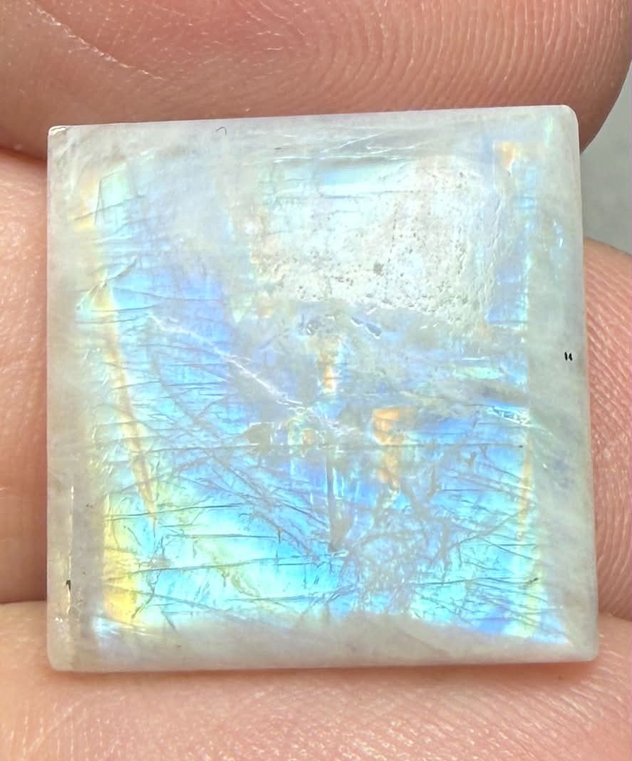 Square 17x17mm Rainbow Moonstone Cabochon 117