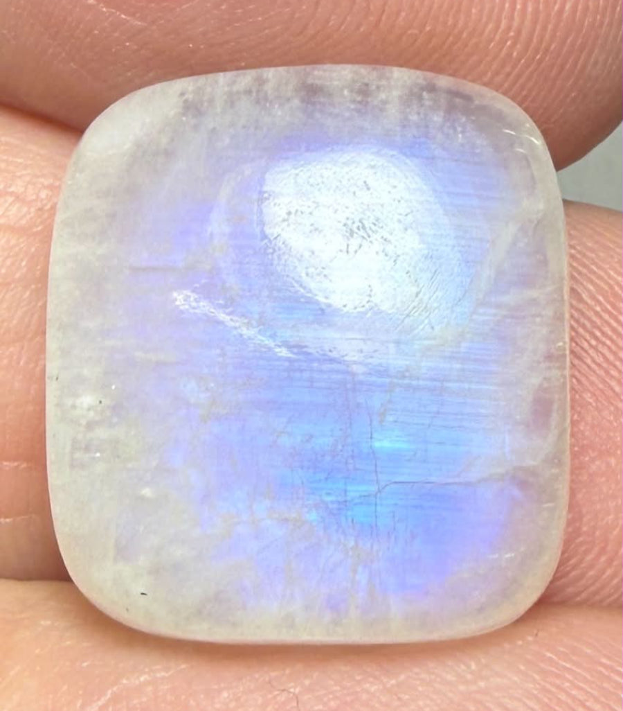 Rectangle 17x16mm Rainbow Moonstone Cabochon 133