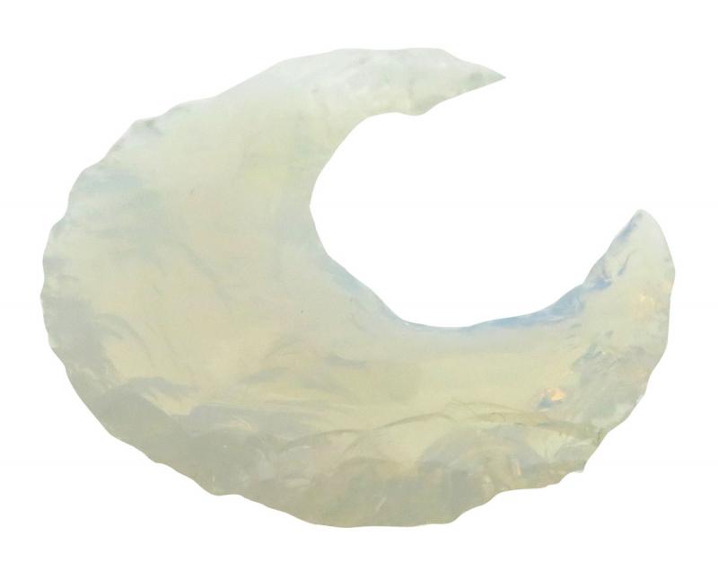 Single Hand Knapped Opalite Moon