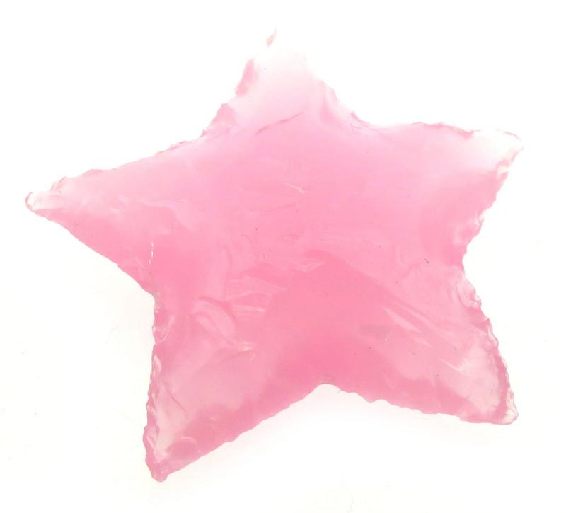 Single Hand Knapped Pink Opalite Star