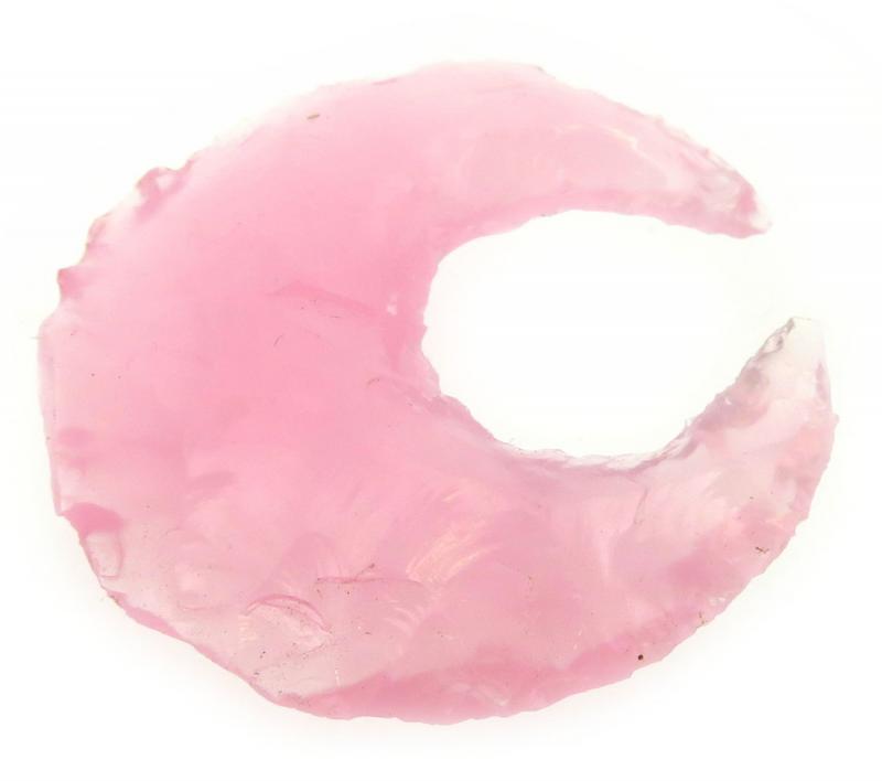Single Hand Knapped Pink Opalite Moon