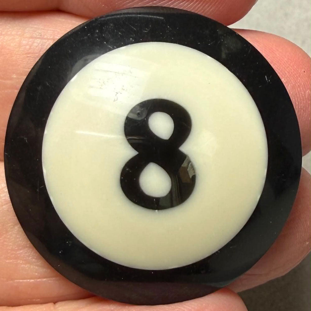 Single Round 33mm Genuine 8 Ball Cabochon