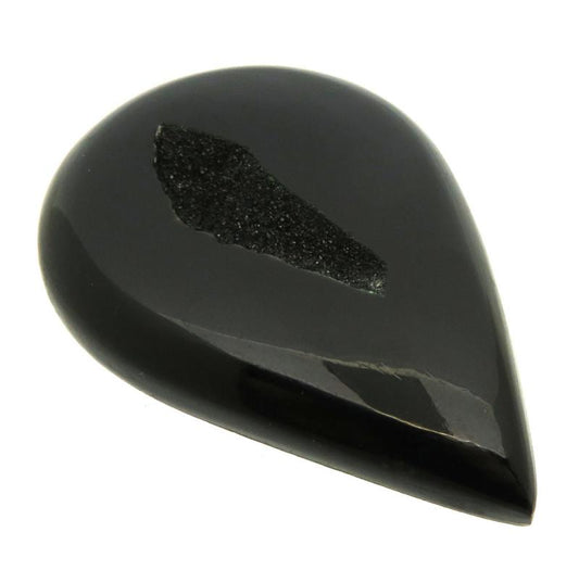 Teardrop 48x34mm Druzy Window Onyx Cabochon 01