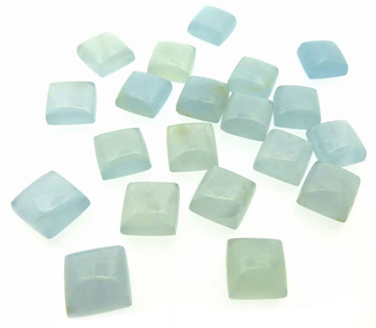 Single Square 11mm Faceted Aquamarine Cabochon