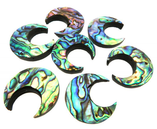 Single Moon 29mm Long Paua Shell Cabochon