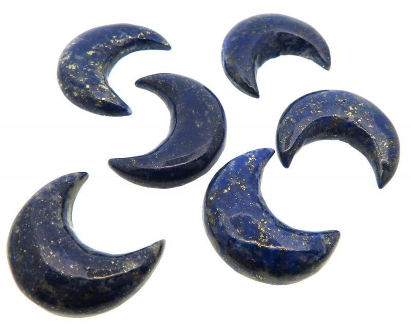 Single Moon 28mm Long Lapis Lazuli Cabochon
