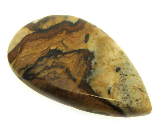 Teardrop 34x21mm Picture Jasper Cabochon 12