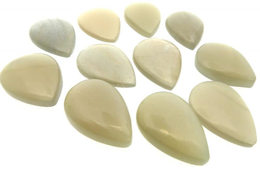 Single Teardrop 24mm to 26mm Long Grey Moonstone Cabochon