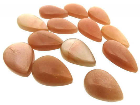 Single Teardrop 24mm to 28mm Long Peach Moonstone Cabochon