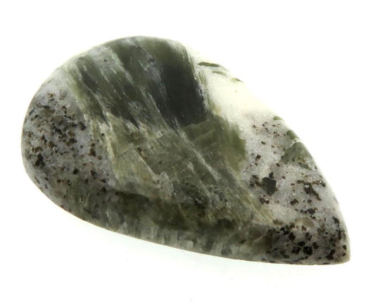 Teardrop 36x23mm Green Tourmaline in Quartz Cabochon 04