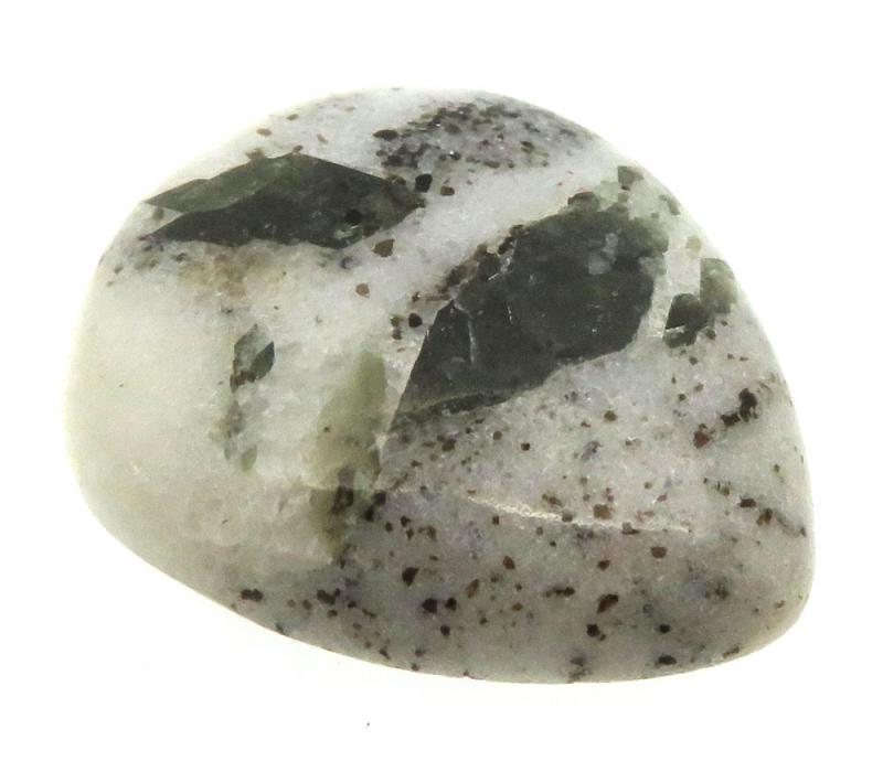 Teardrop 27x23mm Green Tourmaline in Quartz Cabochon 10