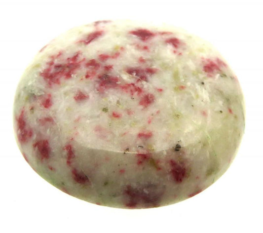 Round 30x30mm Cinnabar in Quartz Cabochon 06