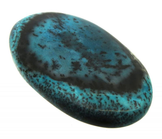 Oval 42x24mm Blue Coloured Dendritic Opal Cabochon 12