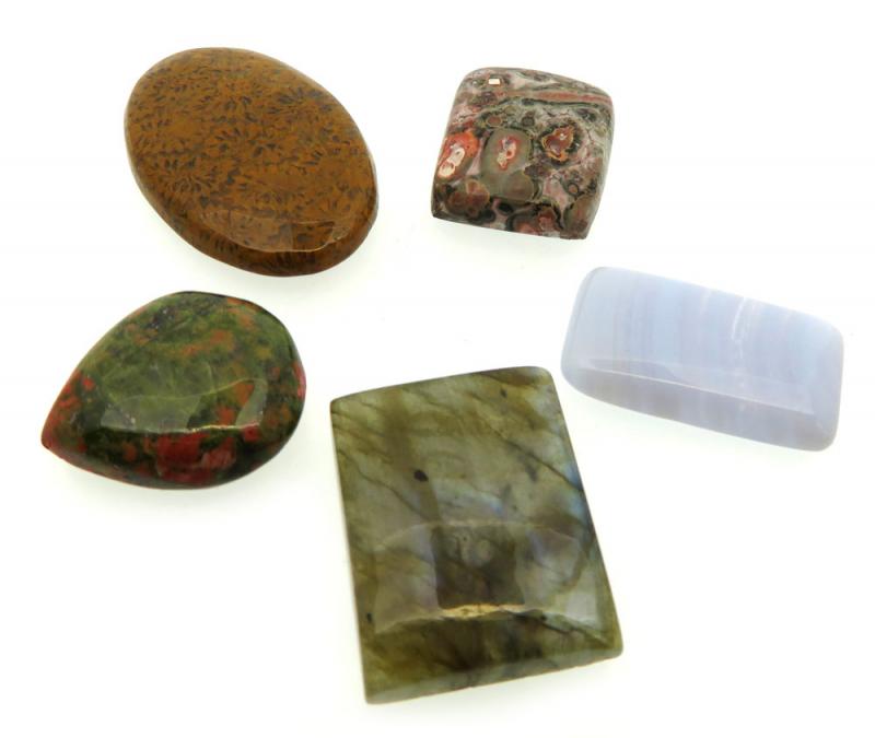 Five Assorted Mini Gemstone Cabochon Pack 23